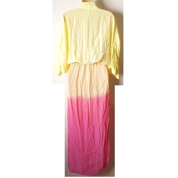 NWT SWF Sunset Ombre Maxi Dress S Yellow Orange Pink - Picture 3 of 10